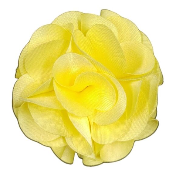 MEN'S LARGE SOLID YELLOW LAYERED LAPEL PIN FLOWER. - Picture 1 of 2